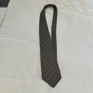 Polo Ralph Lauren Mens Silk Tie 57" Light Gray Geometric Print Hand Made In USA